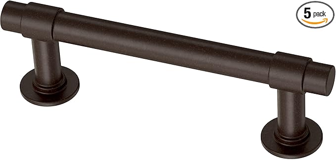 Franklin Brass Francisco (5-Pack) Cabinet Handles 3' Hole Center Deep Bronze Kitchen Drawer Pulls Dresser, Furniture Hardware P29520K-324-B