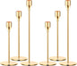 Metal Gold Taper Candle Holder for Wedding, Dinning, Party, Fits 3/4 inch Thick Candle&Led Candles (Set of 6 Pcs)