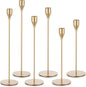 Gold Taper Candle Holders: Set of 6 Tall Candlestick Holder for Table Centerpiece Metal Candles Stick Holders Stand Wedding Decor