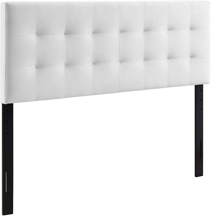Modway Lily Queen Biscuit Tufted Performance Velvet Headboard, White