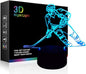 Hockey Player 3D Lamp Night Lights for Kids 7 LED Color Changing Touch Table Desk Lamps Lighting Cool Toys Gifts Birthday Xmas Decoration for Sports Hockey Fan