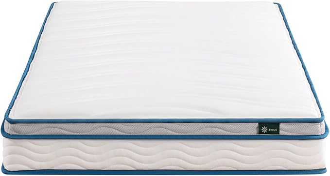 ZINUS 6 Inch Spring Sensation Hybrid Mattress [New Version], Medium Firm Feel, Fiberglass Free, Youth and Guest Bedroom, Mattress in A Box, Twin