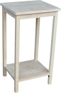 IC International Concepts, Portman Accent Table , Solid Real Wood, Sturdy Parawood,16 X 14 X 29, Minimum Assembly, DIY, Paint or Stain in Any Color, Unfinished