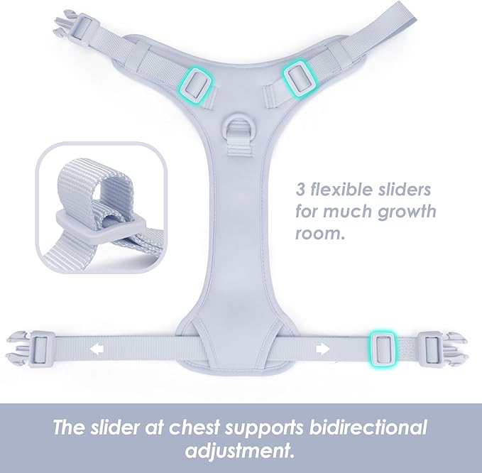 No Pull Dog Harness, Puppy Vest with Front Clip for Small Medium Large Sized Dog(Light Blue,L)-Mewly Pet