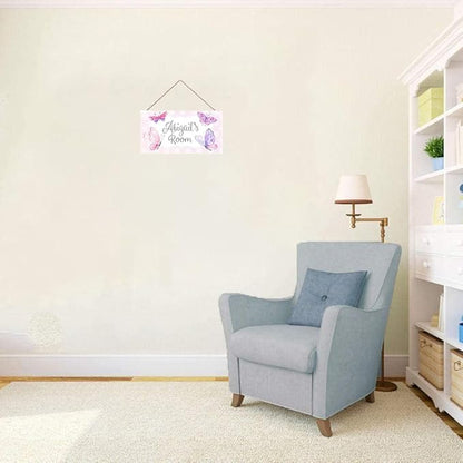 Personalized custom name signs for kids room wooden butterfly wall decor for girls bedroom Baby Nursery Little Man Cave