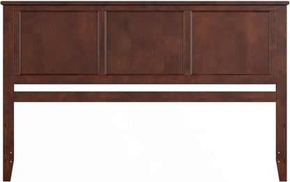 AFI, Madison King Solid Wood Panel Headboard with Attachable Charger, Walnut