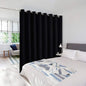 NICETOWN Closet Door Curtain, Room Dividers Panel Screens Partitions, Wide Width Grommet Top Modern Privacy Heavy Room Divider, Commercial Room Dividers (1 PCs, 7ft Tall x 15ft Wide, Black)
