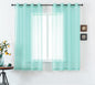 DUALIFE Aqua Sheer Curtain Panels 72 inches Long Grommet Solid Mint Green Soft Touch Semi Window Drapes for Bedroom Living Room(52 X 72 Inch Length 2 Panels Seafoam Green)