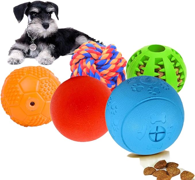 5 Different Functions Interactive Dog Toys for Puppies, Puppy Puzzle Toys for Small Dogs, Dog Balls for Small Dogs, Treat Dispensing Dog Toys, Squeaky Ball, Small Breed-Mewly Pet