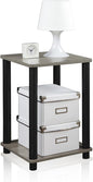 FURINNO Turn-N-Tube Haydn End Table, 1-Pack, French Oak Grey/Black