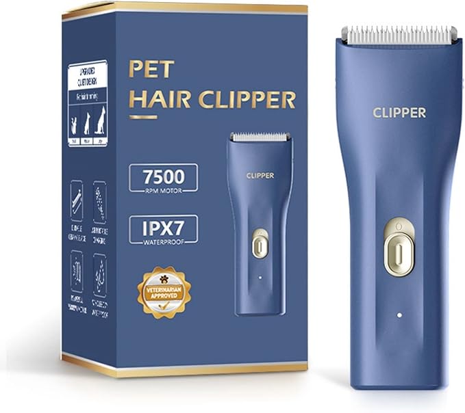 Dog Cat Home Hair Waterproof Clipper Portable Electric USB Rechargeable Pet Grooming Tools Low Noise Shaver Cordless Trimmer for Small and Large Pets-Mewly Pet