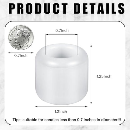 Suclain 20 Pieces 0.7 Inch Chime Candle Holder Small Candle Holders Ceramic Holder for Rituals, Spells, Vigil, Altar, Witchcraft, Wiccan Supplies(White)