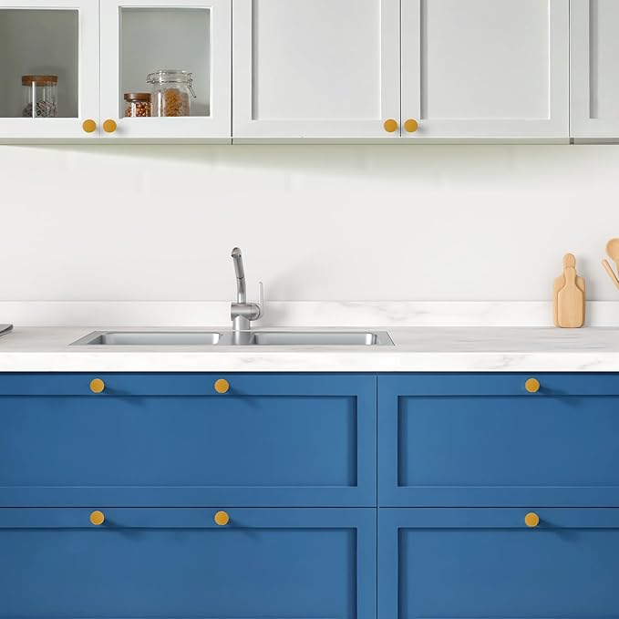Ravinte 1 Pack Cabinet Knobs Earthy Yellow Kitchen Cabinet Knobs Round Dresser Drawer Pulls Closet Door Pulls 1-1/5 Inch