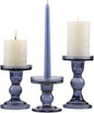 GMWD 3 Pcs Glass Candle Holder Set Clear, Blue Candlesticks Holders Pillar Taper Candles Tealight Stand for Wedding Centerpieces Home Decorations Dining Table