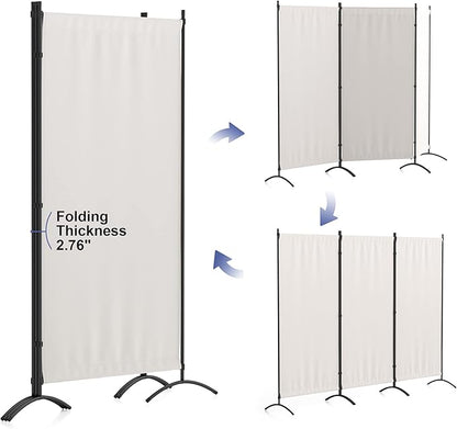 Morngardo Room Divider Folding Privacy Screens 3 Panel Partitions Dividers Portable Separating for Home Office Bedroom Dorm Decor
