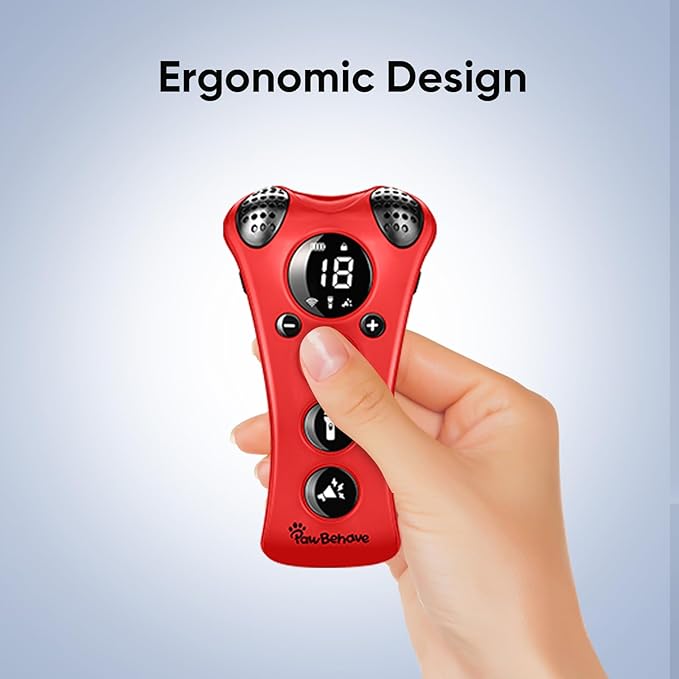 Adjustable Ultrasonic Dog Trainer–World's First Variable Frequency Pet Behavior Corrector with 10 Level Ultra Sound, 18 Dog Whistles, Anti-Bark Flashlight, Safe and Humane Deterrent (Red)