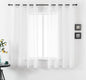 DUALIFE White Sheer Curtains 54 Inch Length with Grommet,Look Semi Sheer Windows Panels,Elegant Solid Color Touch Soft Drapes, 52X54 Inch for Living Room Bedroom,Set of 2 Panels