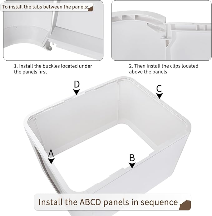 RIZZARI Cat Litter Box, Foldable Cat Box with Drawer, Large Capacity Litter Box with Lid, Top Opening Litter Pan for Small to Big Cats (Pink-Stainless Steel Basin)-Mewly Pet