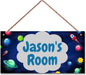 SLWEJQHA Personalized Outer Space Room Decor Art Rocket Pictures,Space Art for Kids Room,Boys Bedroom Decor,Nursery Decor Stars themed For Little Man Cave