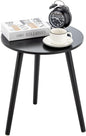 Apicizon Black Round Side Table, Black End Table Bedside Table Nursery with Wood Legs, Nightstand for Living Room, Bedroom, 16.5 x 20.5 Inches