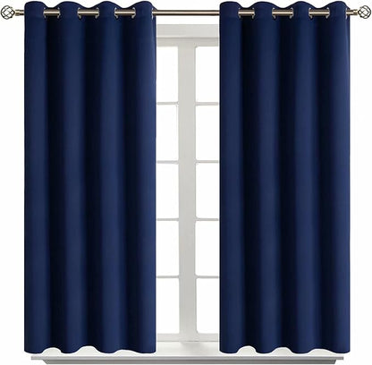 BGment Blackout Curtains for Living Room - Grommet Thermal Insulated Room Darkening Curtains for Bedroom, Set of 2 Panels (52 x 45 Inch, Navy Blue)