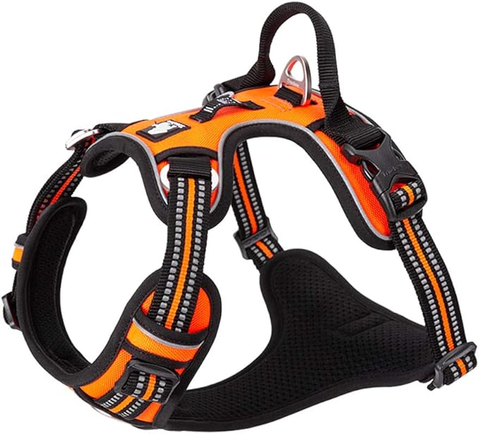 TRUE LOVE Dog Harness No Pull Nylon Reflective Pet Harness Adjustable Comfortable Control Step-in Brilliant Colors Truelove TLH56512 XS Orange-Mewly Pet