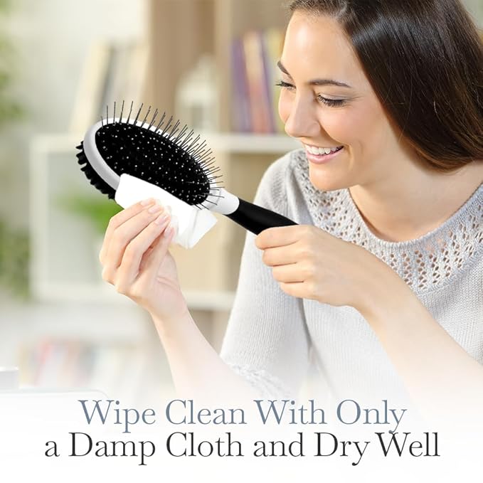 Fuller Brush 2-in-1 Double-Sided Pet Brush - Electroplated Round-Ended Steel Pins Positioned Into a Flexible Cushion on One Side & Nylon Bristles - Remove Shedding - Tool For Grooming Dogs & Cats-Mewly Pet