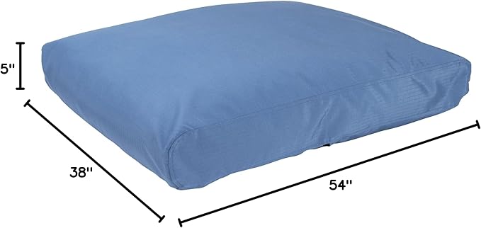 K9 Ballistics Tough Rectangle Pillow XL Dog Bed - Removable Cover, Washable, Durable & Water Resistant Dog Bed Made for X-Large Dogs 54"x38", Blue Quartz-Mewly Pet