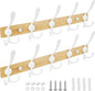 TICONN Wall Mounted Coat Rack, Five Heavy Duty Tri Hooks All Metal Construction for Jacket Coat Hat in Mudroom Entryway (Wood White, 2-Pack)