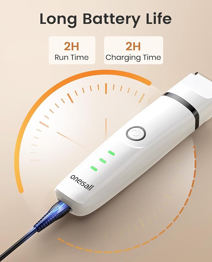 oneisall Cat Grooming Kit, 3 in 1 Quiet Cat Clippers for Thick Matted Paw Hair Trimmer, Heavy Coat Butt Shaver Cordless Pet Clippers Fur Trimmer for Dogs and Other Small Animals at Home Travel-Mewly Pet