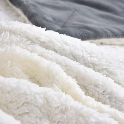NANPIPER Sherpa Blanket Warm Blankets for Winter Super Soft Fuzzy Flannel Fleece/Wool Like Reversible Velvet Plush Couch Blanket Lightweight(Grey Throw Size 50"x60")