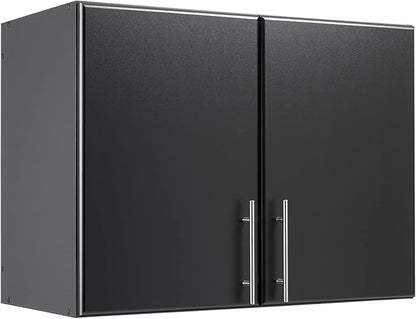 Prepac Elite 32 in. 2-Door Engineered Wood Stackable Wall Cabinet in Black