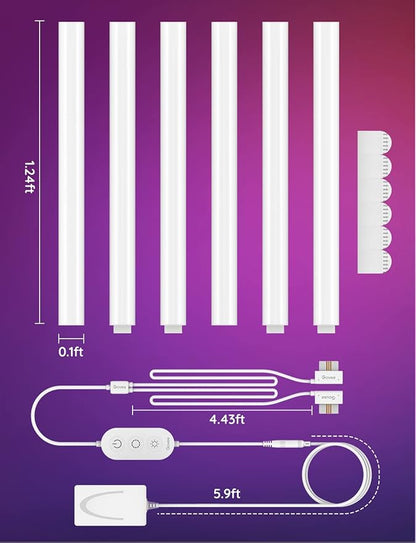 Govee Glide Wall Lights, RGBIC LED Light, Smart Gaming Light Works with Alexa and Google Assistant, RGB Lights Bar, LED Wall Lights for Bedroom, 2 Panels Set (3 Sections/Panel)