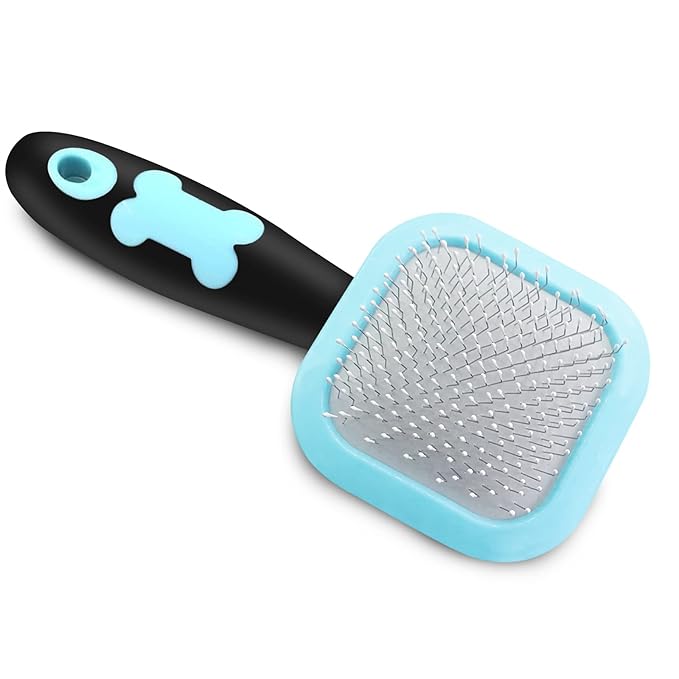 Slicker Brush, Dog Brush Gently Cleaning Pin Brush for Shedding Dog Hair Brush for Small Dogs Puppy Yorkie Poodle Rabbits Cats-Mewly Pet