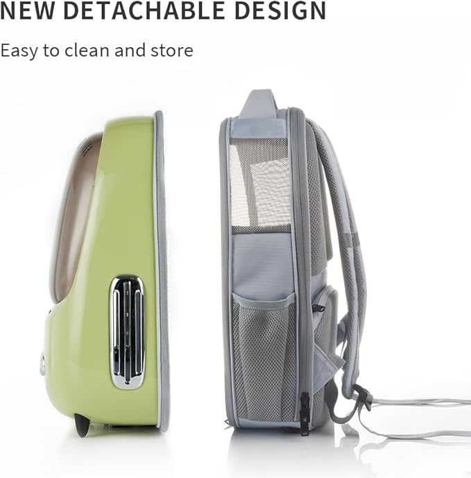 PETKIT Cat Backpack Carrier with Inbuilt Fan & Light, Airline-Approved Pet Backpack Bubble for Kitty Small Dog, Detachable Dog Backpack with Padded Strap for Travel, Hiking, Walking & Outdoor-Mewly Pet