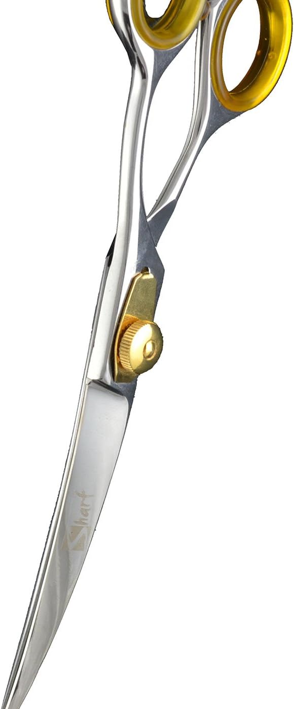 Sharf Gold Touch Pet Grooming Shears, 7.5 Inch Curved Shears, 440c Stainless Steal Japanese Shears, Pet Grooming Curved Scissors Dog Shears-Mewly Pet