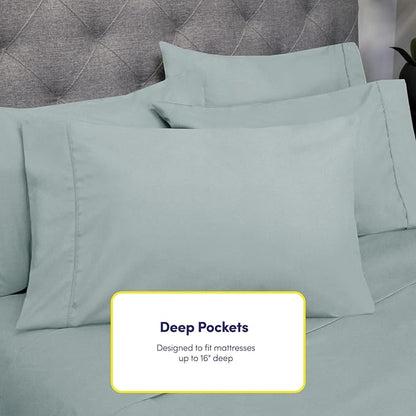 Sweet Home Collection 6 Piece Bed Sheet Set, Queen, Slate