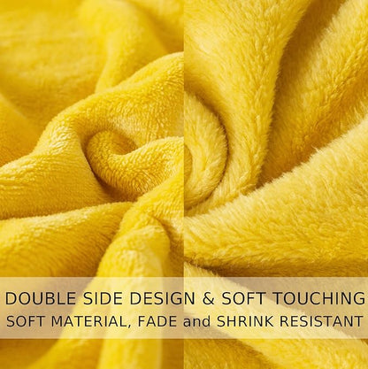 Soft Queen Size Blanket for All Season Warm Fuzzy Microplush Lightweight Thermal Fleece Summer Autumn Fall Winter Spring Blankets for Queen Full Bed Couch Sofa,90x90 Inches,Yellow
