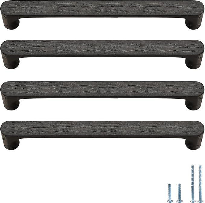 Black Round 5 in 4 pcs Wooden Drawer Pulls Handle pulls for cabinets Kitchen Cabinet Drawer pulls Cabinet Door Pull