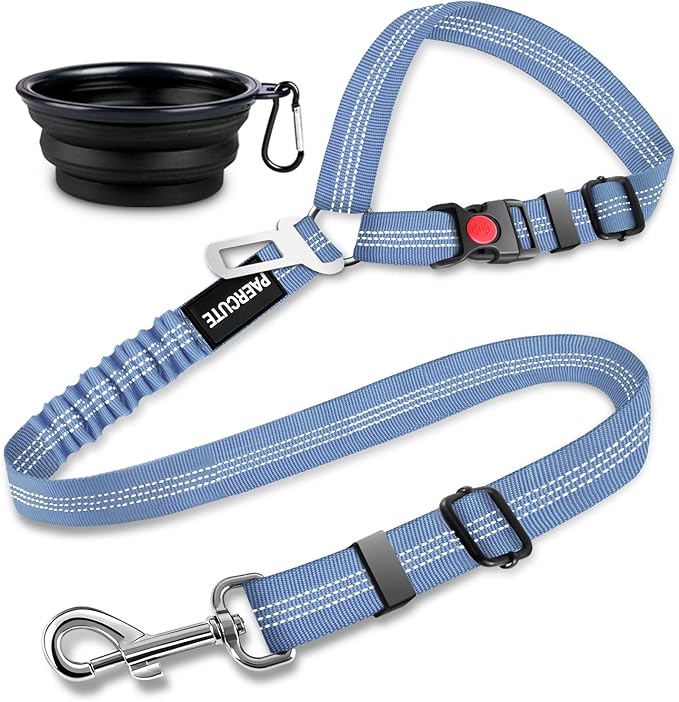 2 Piece Set Dog Seat Belt Retractable Dog Car Seatbelts Adjustable Pet Seat Belt for Vehicle Headrest Restraint Adjustable Heavy Duty & Elastic & Durable Car Harness for Dog-Mewly Pet