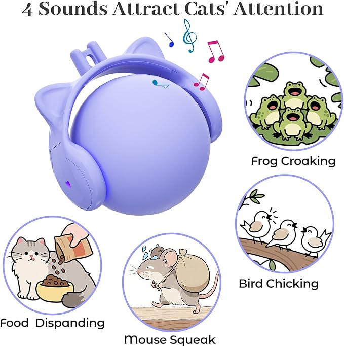 ORSDA Cat Toys for Indoor Cats, New Intelligent Voice Timing Touch Control Cats Ball, Simulate Mouse Sound Kitten Toy, Automatic Interactive Moving Cat Toy for All Ages-Mewly Pet