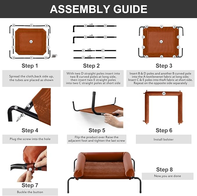 RRPETHOME Large Elevated Cooling Dog Bed, Raised Dog Cot Beds for Large Dogs, Elevated Outdoor Pet Cot, Chew Proof Portable Cooling Pet Cot with Skid-Resistant Feet and Breathable Mesh-Mewly Pet