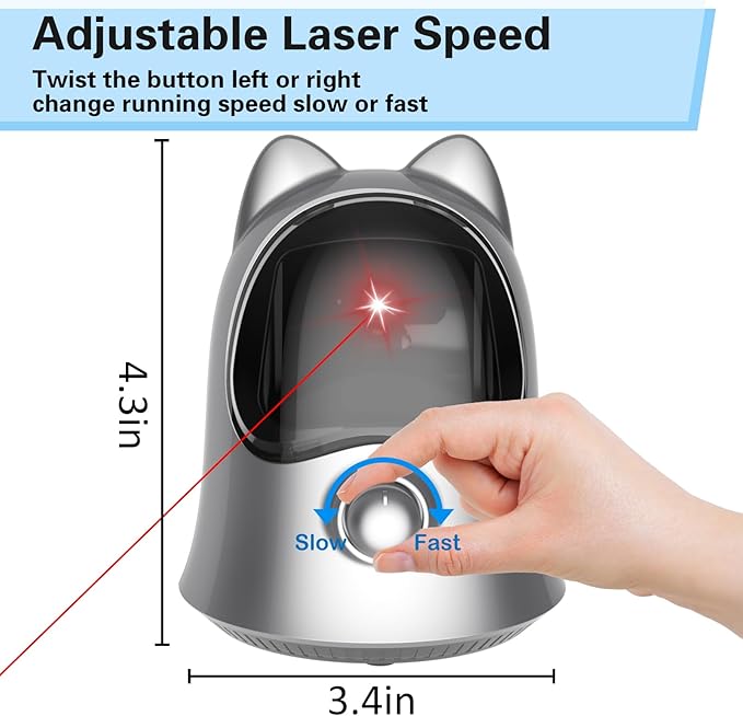 Cat Laser Toys for Indoor Cats, Random Trajectory Laser Cat Toy, Interactive Cat Toys for Bored Indoor Adult Cats/Kittens/Dogs (Silver)-Mewly Pet