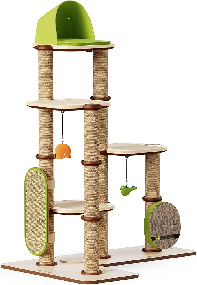 PETLIBRO Infinity Cat Tree Tower for Indoor Cats, Modular Design with Cat Bed, Toy, Felt Pads, Sisal Scratching Posts, 2-Second Setup, Sturdy Multi-Level Activity Center Cat Condo for Any Room-Mewly Pet