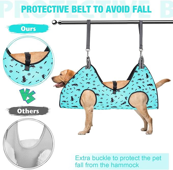 Dog Grooming Hammock - Pet Harness for Grooming Nail Trimming (M 40lb), Dog Sling for Nail Clipping, Dog Hanging Holder for Cutting Nail with Nail Clippers-Mewly Pet