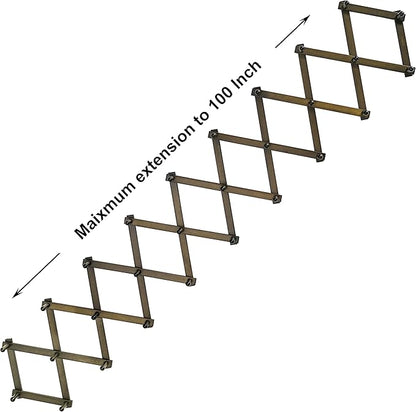 SKOLOO Accordion Wall Hanger with 28 Hooks, Modern Expandable Coat Rack Hat Rack for Wall, Solid Wooden, Dark Walnut Color