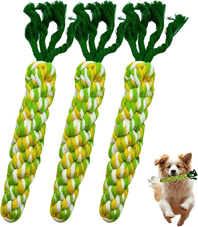 3PCS Rainbow Woven Pet Chew Set, Colorful Puppy Teething Chews, Dog Chew Toys, Cat Teething Playset, Soft & Safe Interactive Pet Chews-Mewly Pet