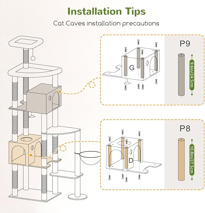 Globlazer Giant Cat Tree, 83 inch Cat Tree for Indoor Cats Large Adult, XXL Cat Tower with 9 Scratching Posts for 20lb+ Heavy Duty Large Adult Cats, F83, Dark Grey-Mewly Pet