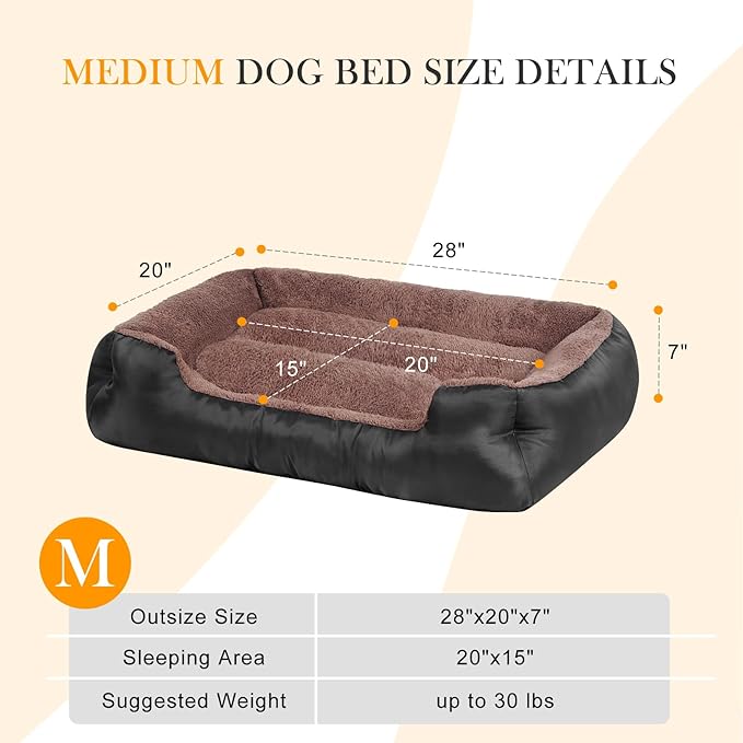 Dog Beds for Small Dogs, Soft Breathable Pet Bed Machine Washable, Small Dog Bed with Non-Slip Bottom-Mewly Pet