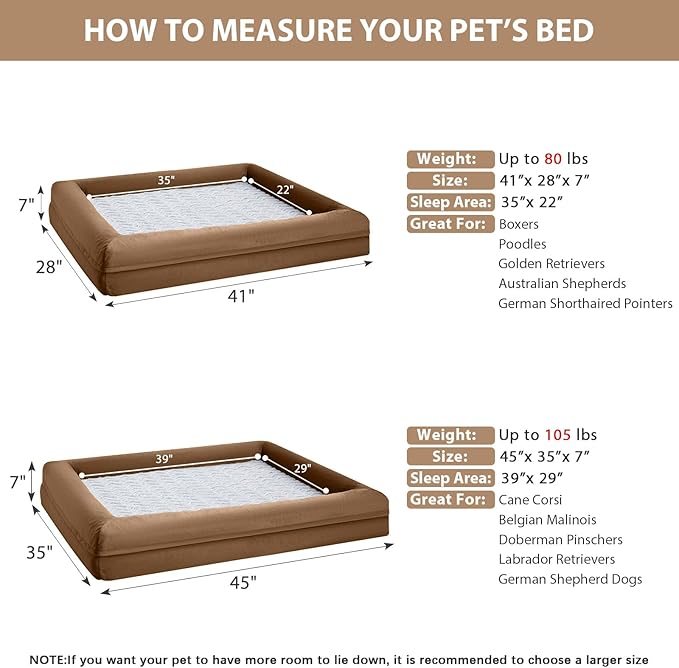 WNPETHOME XL Extra Large Dog Bed, Washable Dog Couch with Removable Waterproof Cover, Orthopedic Large Pet Sofa Bed with Bolster Sides for Sleeping-Mewly Pet